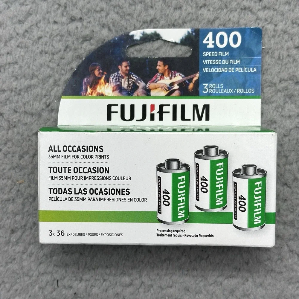 NISP FUJIFILM 400 ISO 35mm Film 3x 36 EXP All Occasions Color Print Film 07/2025